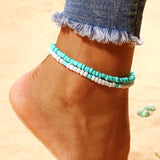 Bohemia Alloy Multi-layers Gold Silver Beads Sequins 3 Pieces Set Bracelet For Women Jewelry Foot Chain Anklets Accessories Gift